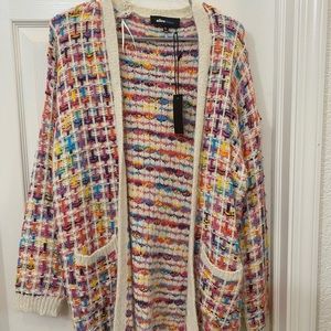 Alice Blue multi colored cardigan. Size large.